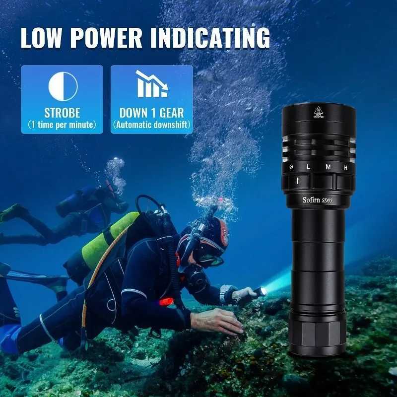 Sofirn SD05 diving light XHP50.2 ultra bright 3000lm 21700 flash with magnetic switch 5000K 6500K W240902