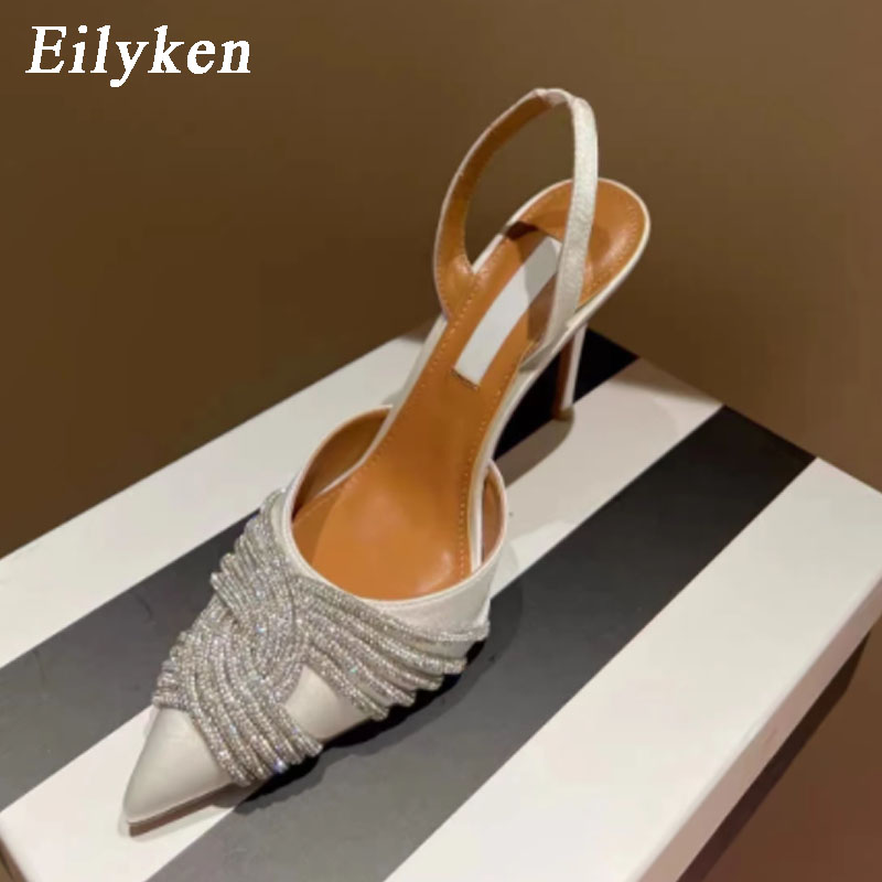 Eilyken New New Spring Woman Pumps Crystal Rhie Pointed Toe High Heels Shoes Sexy Party Strippers Stiletto Sandals 42c3