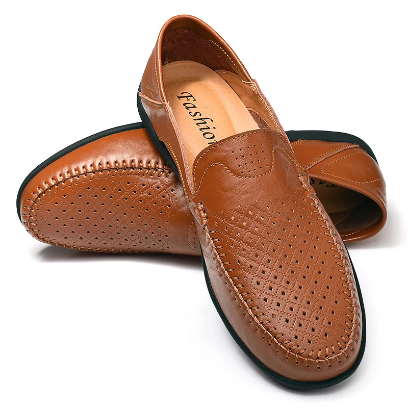 2019 Summer new men casual fashion driving comfortable leather atos de hombre shoes mens loafers 1898