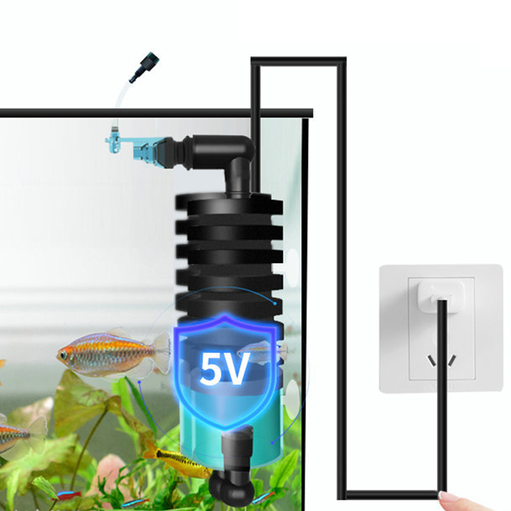 Aquarium Fish Tank Filter 3 In 1 Water Purification Biochemical Oxygenation Low Noise Physical Biochemical Filtration