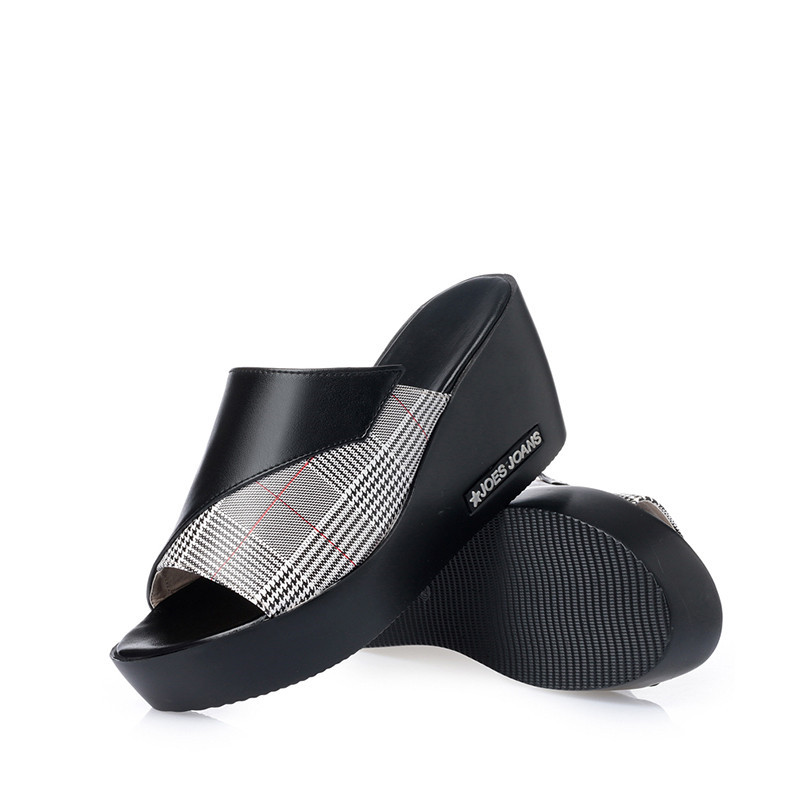 2025 NEW woman AIYUQI platform flip ps new summer genuine leather high heel shoes big size women slipper b a