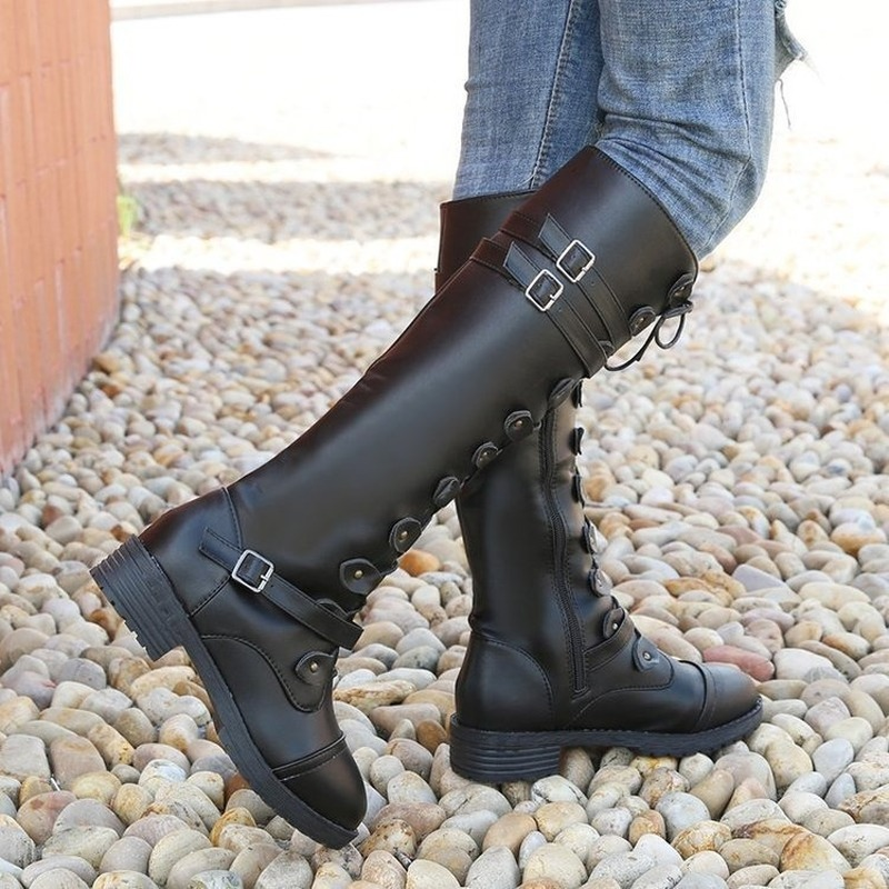 Winter Autumn Knee-high Boots Fashion Side Zipper Long Tube Women's Booties Designer Brand Women Shoes 2021 c867