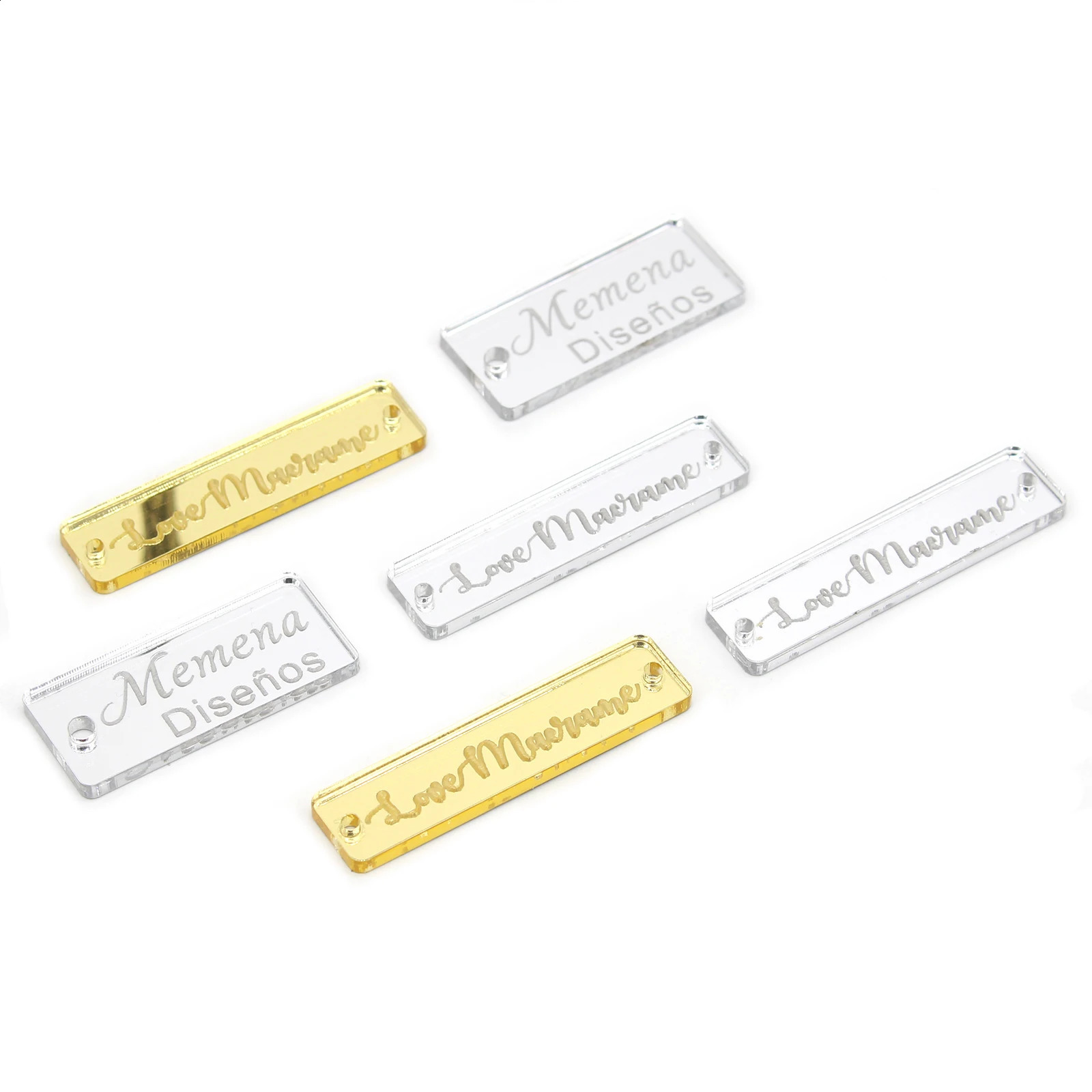25Pcs Personalized Engraved Acrylic Mirror Tags Clothing Tags Sew On Acrylic Labels Custom For Box Labels Decoration 240902