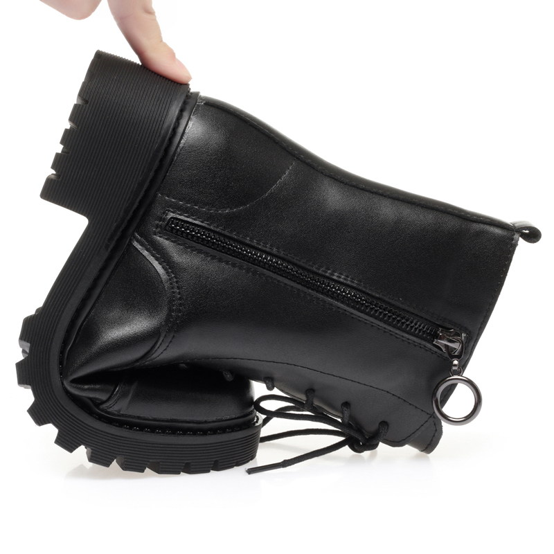 AIYUQI Women Short Boots Winter Large Size Wool Warm Women Ankle Boots British Style Non-slip Genuine Leather Women Snow Boots