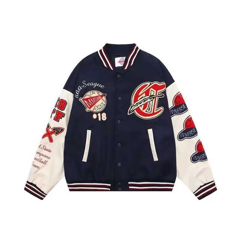 Men's Jackets Baseball uniform VINTAGE collage school team jacket mens bomber jacket embroidered oversized womens jacket patch work PU retro 90 Y