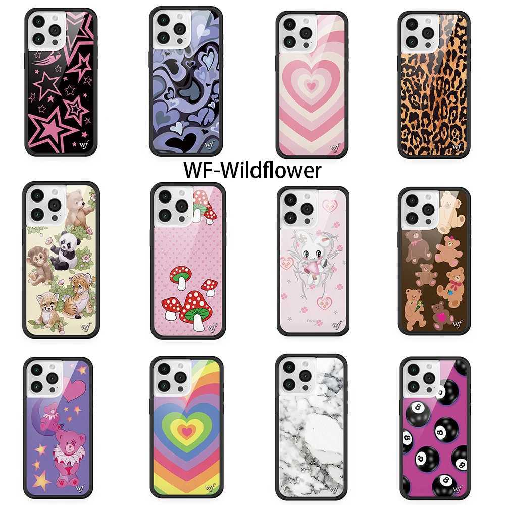 Hot Wildflower 3D Panda Mushroom Phone Case for iPhone 15 14 13 Pro Max 13pro 14pro WF Bear Leopard Marble Cover Funda M240902