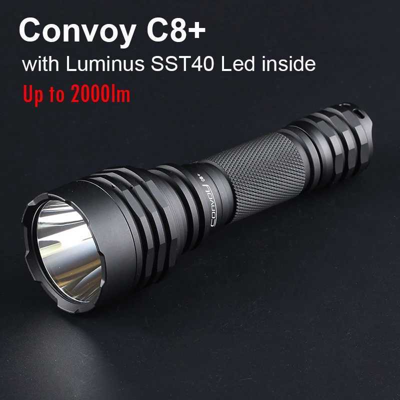 Convoy C8 Plus equipped with Luminus SST40 high-power LED flashlight tactical flashlight 2000lm camping fishing hunting light W240902
