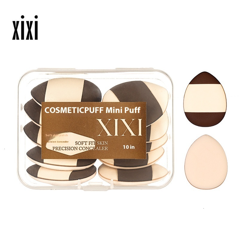 Compact Xixi Thumb Puff Concealer - No Powder Needed, Egg Drop Shaped for Both Dry and Wet Application
