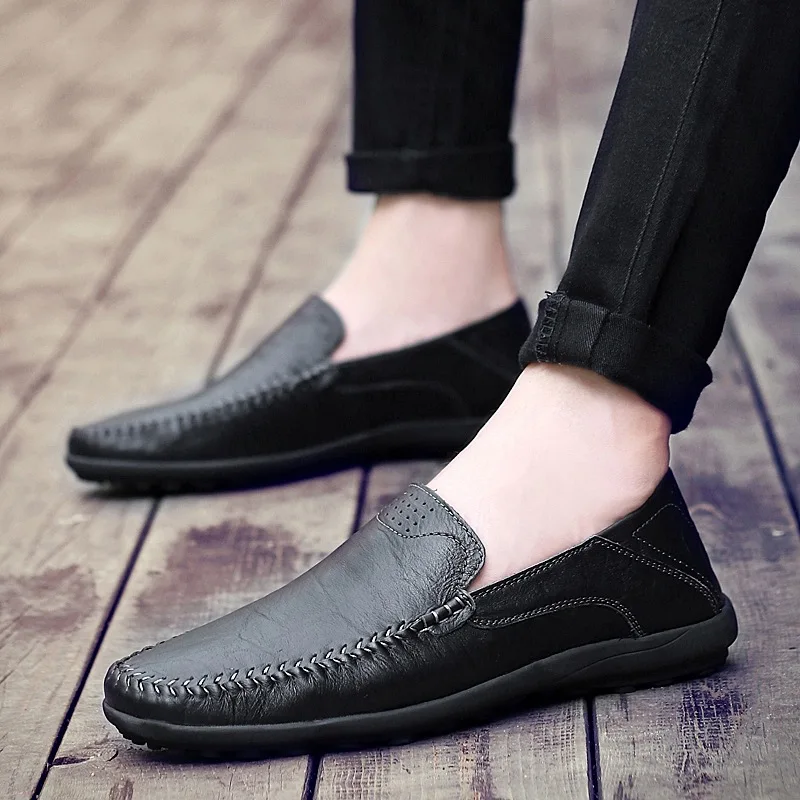 2019 Summer new men casual fashion driving comfortable leather atos de hombre shoes mens loafers 1898