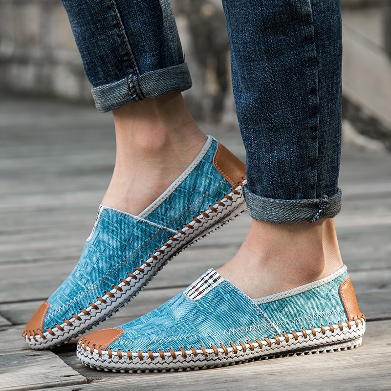 Canvas Fisherman Espadrilles for Men: Breathable Denim Flats Shoes 4