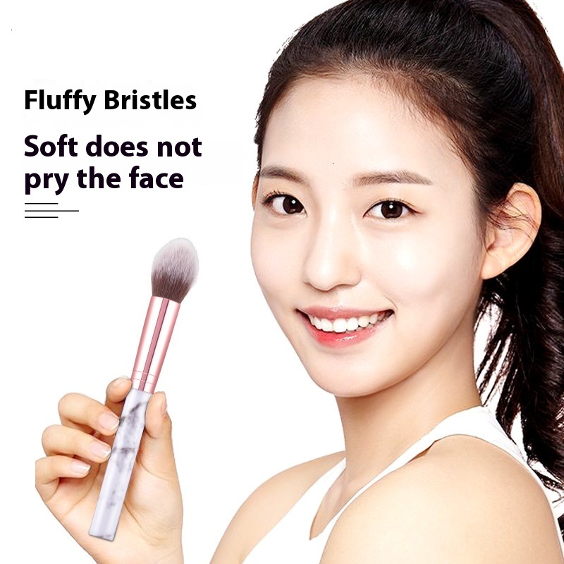 Premium Flame Tip High Glow Blusher & Face Powder Makeup Brushes Set for Beginners