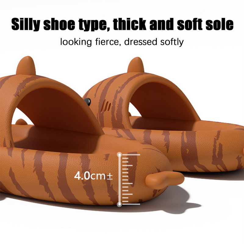 Lovely Summer Shark Tiger Panda Print Anti-Skid Flip ps Couple Beach Slides Outdoor Indoor Household Funny New Slippers e7e3