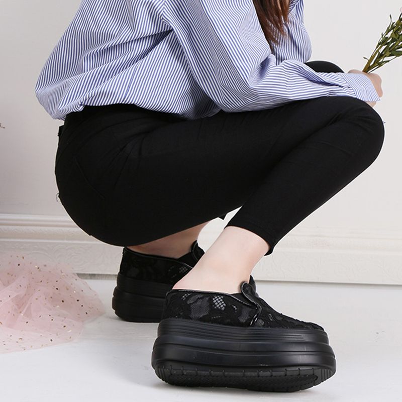 Fujin 10.5cm 10cm Air Mesh PU Leather Women Casual Shoes Platform Wedge Sneakers Chunky Heel Summer Shoes Fashion Hidden Heels