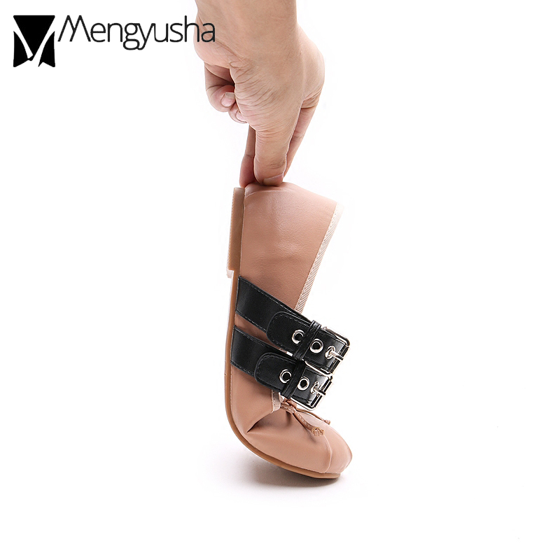 autumn new ballet 2979b spring flats women foldable ladies buckle strap decorate moccasins silk riband bow lace up flat shoes