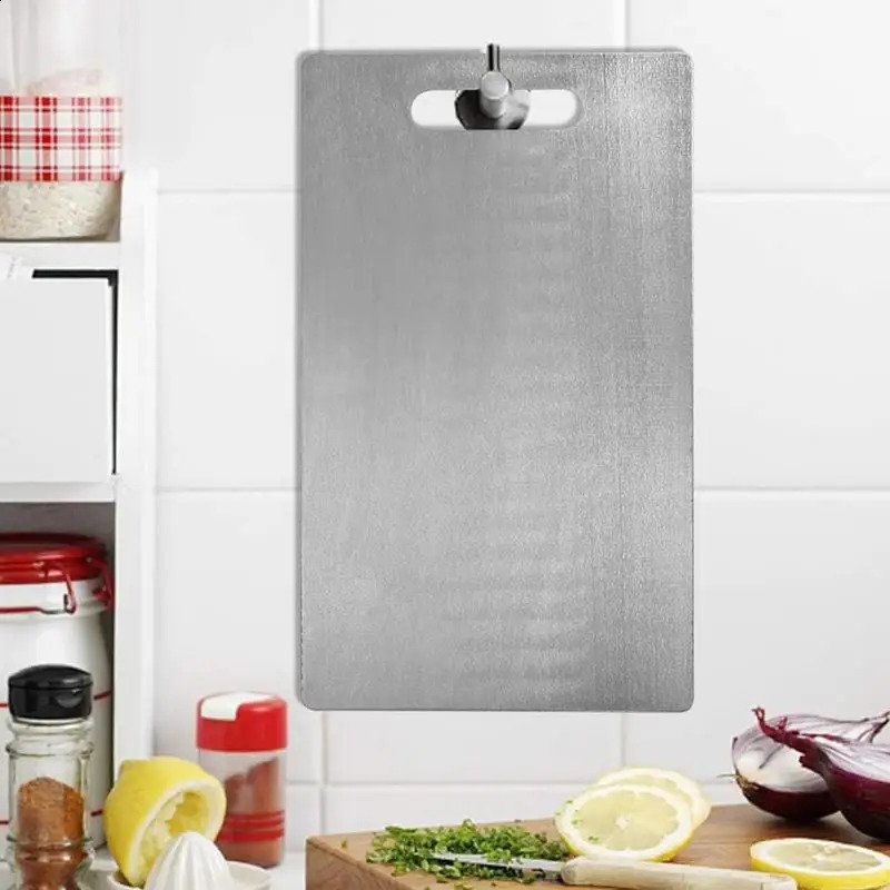 Cutting Board Double-Sided Metal Cutting Mats Chopping Block Meat Fruits Vegetables Bread Baking Grip Kitchen Supply 240902