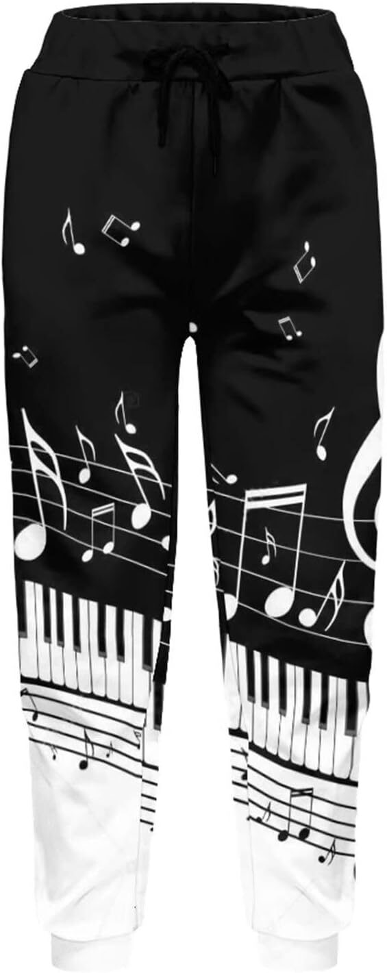 Free shipping Sweatpants Mens Piano Keys 3D Print Casual Active Pants Regular Fit Womens Sportswear Graphic Musical Notes Clothing High Waisted Sweat 