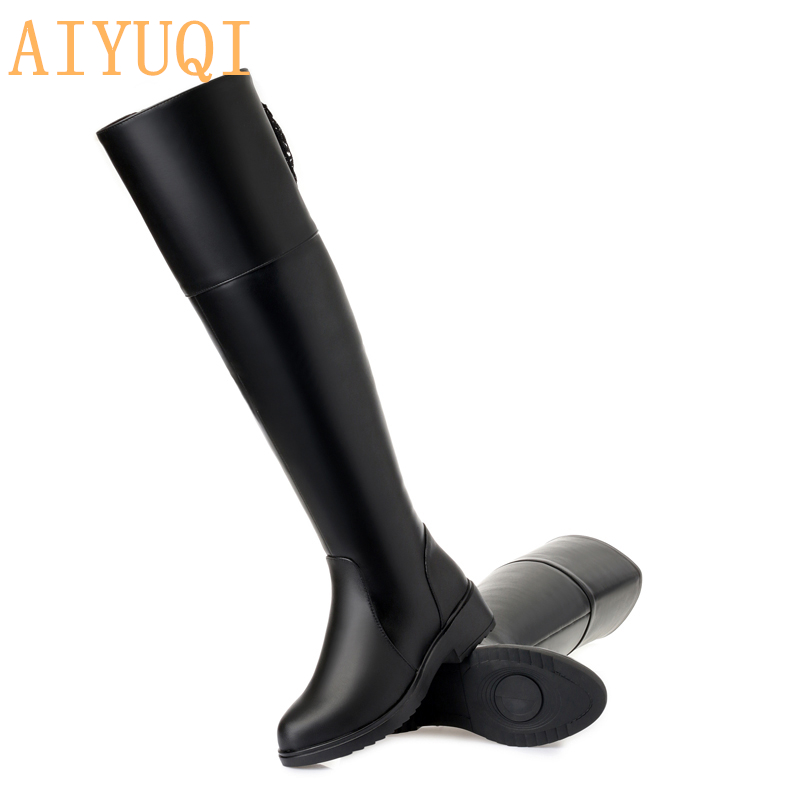 AIYUQI Women Boots 2024 New Genuine Leather Women Thigh High Boots Fashion Over The Knee Boot Motorcycle Boots Women Shoes