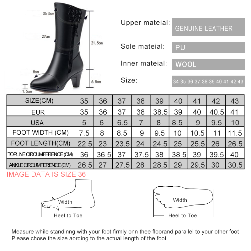 AIYUQI High Quality Women Winter Boots Cow Leather Long Winter Boots High Heel Wool Warm Female Tassel Boots