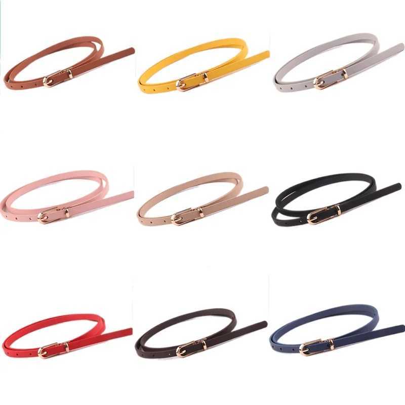 Fashionable black blue white red ribbon thin waist belt pin buckle adjustable waist belt summer dress jeans PU belt X2412091