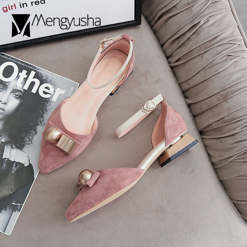 Designer Brand metal decorate sandals women buckle band sandales pointed toe ck wood heels sandalias mujer plus size 43