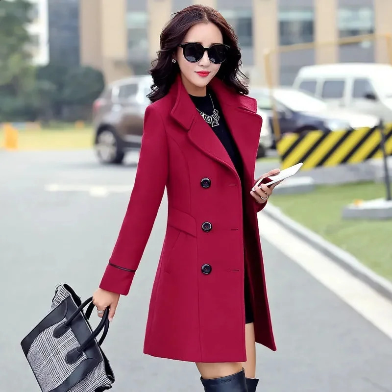 Woman Autumn Winter Jacket Wool Coats For Women Overcoat Double-breasted Woolen Jackets For Women Outerwear 240830