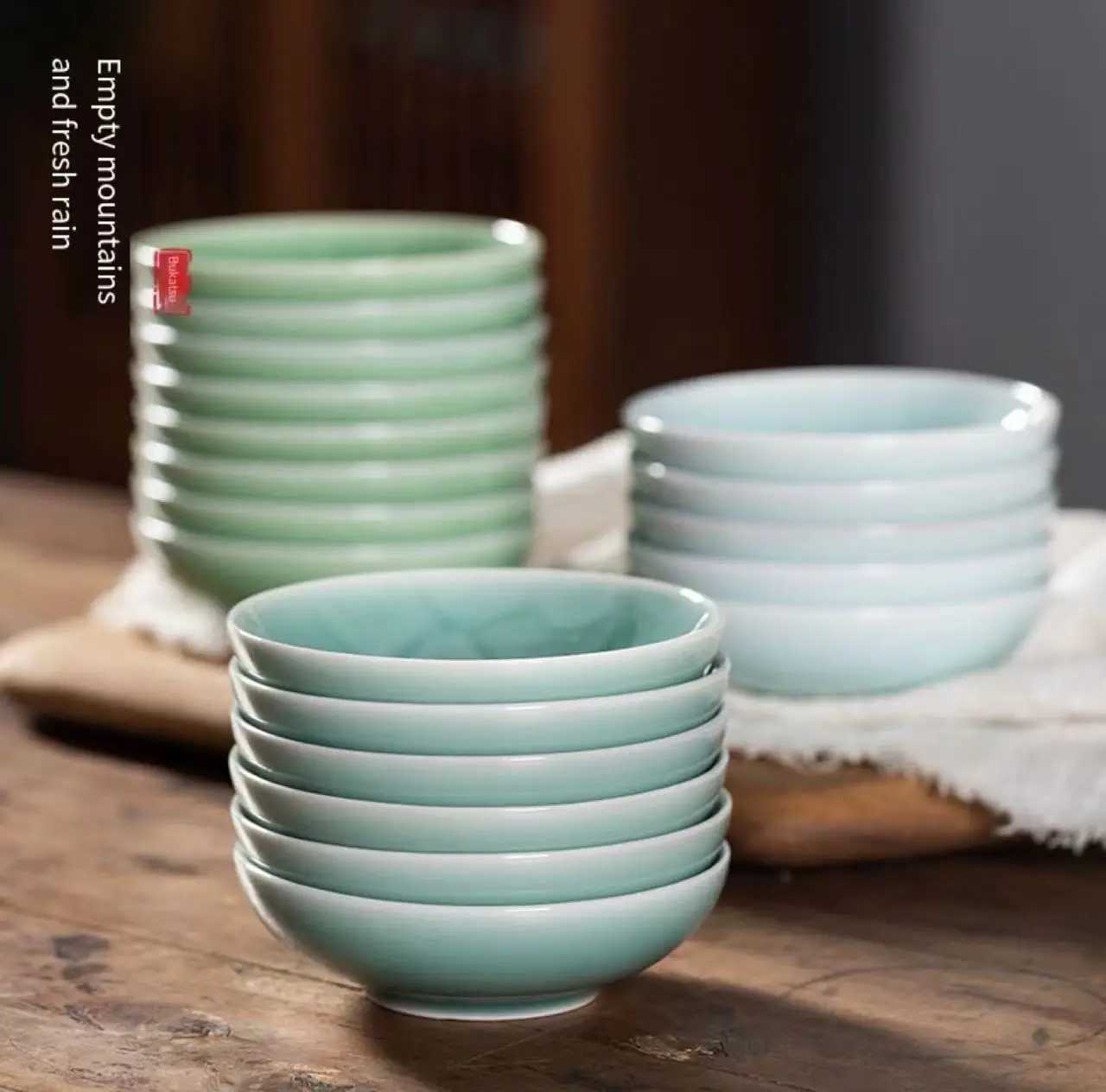 Kongshan Xinyu Longquan celadon kitchen vinegar saucer seasoning dish small plate ceramic sauce dish restaurant snack plate Y240902