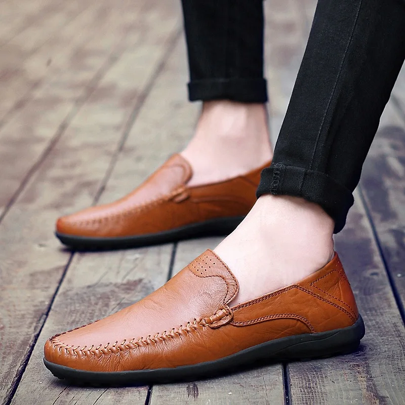2019 Summer new men casual fashion driving comfortable leather atos de hombre shoes mens loafers 1898