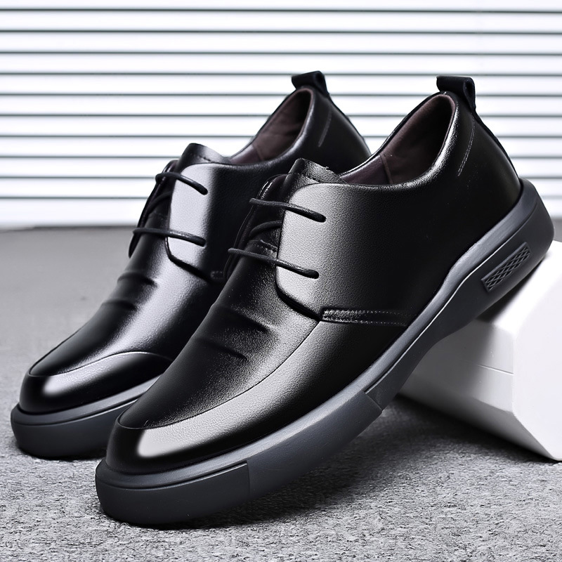 Cow Quality Men's Soft Dress Extra Size Point New Toe Man Split Leather Shoes 2021 New f695