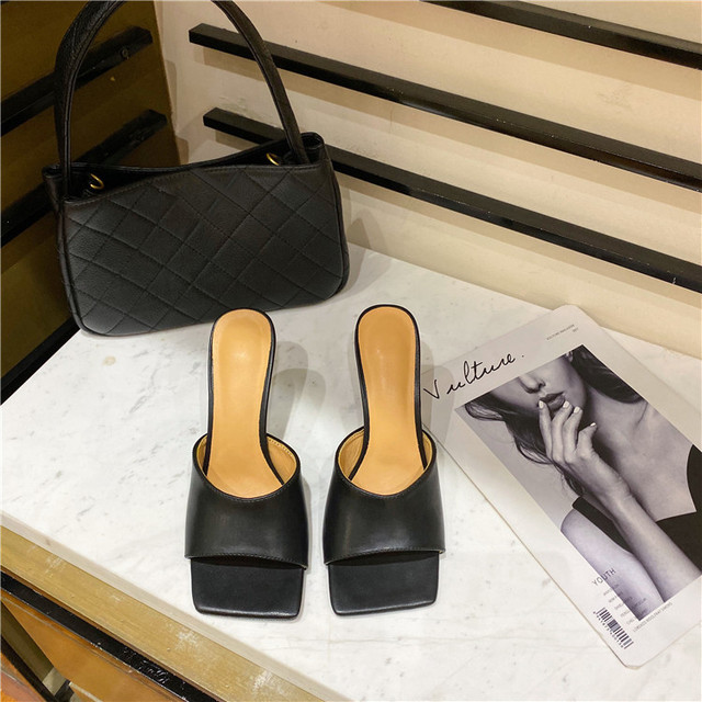 2024 Fashion Eilyken Soft Cozy PU Leather Peep Toe Heels Womens Slippers Outdoor Designer Sandals Mule Femme Slides Shoes b9a4 cdf