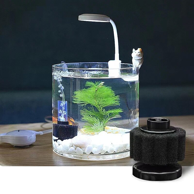 Mini Aquarium Sponge Filter Fish Tank Shrimp Pond Air Pump Biochemical Sponge Filter Aquarium Filtration Filter BioSponge Filter