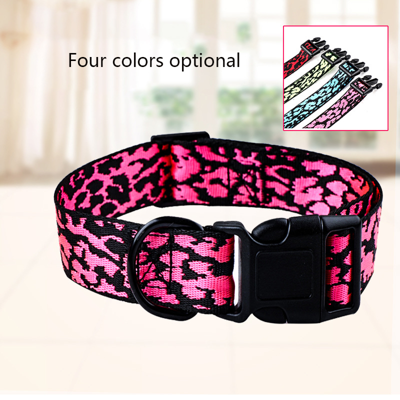 Nylon Dog Collar,Adjustable Large and Medium Dog Camouflage Pattern Leash Collar with Quick Release Buckle & D Ring Pet Supplies