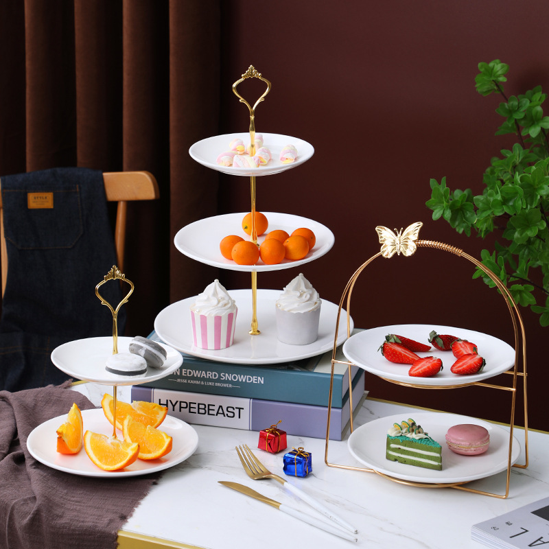 Decorative Plates Creative Commemorative Resin Crafts Gold Oak Branch Decoration Home Garden Halloween Christmas Two Layer Dining Plate