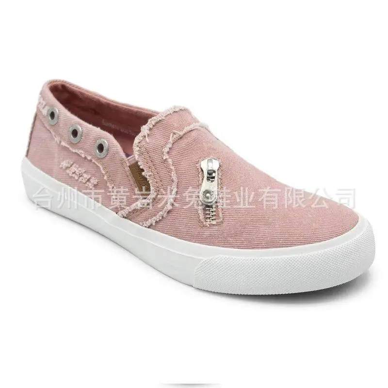 2025 NEW Slip ons Women s Denim Canvas Zip Loafers Solid Color Casual Fashion Light Ladies Board atos De Mujer Platform Sneakers b