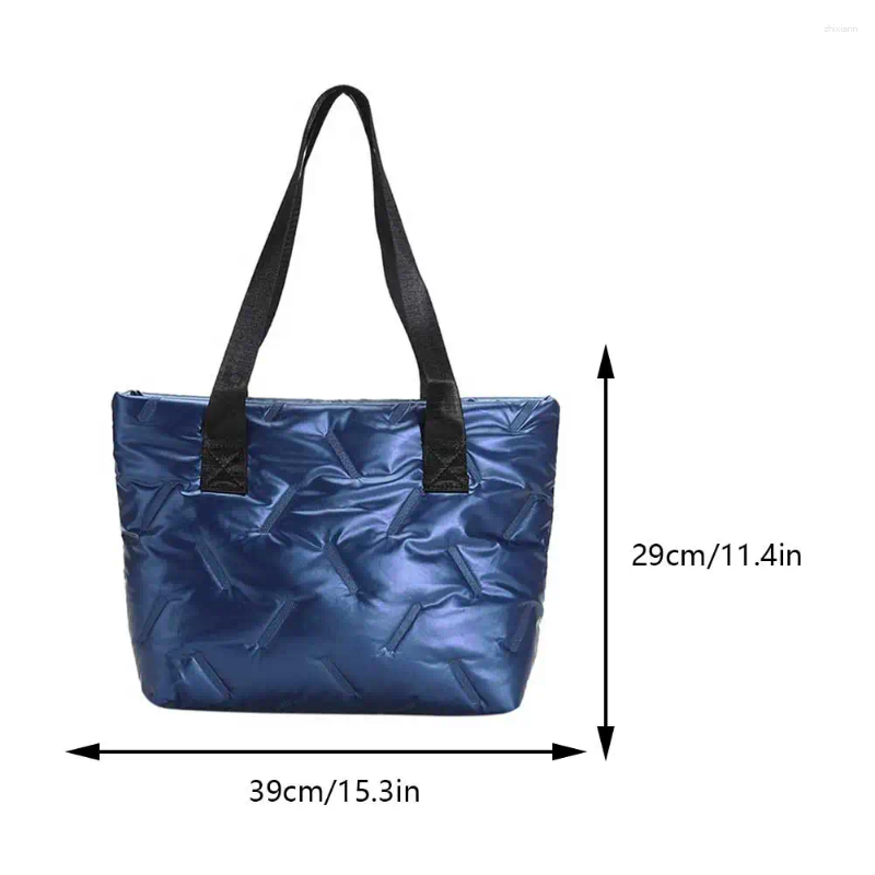 Free Shipping Totes Women Tote Handbag Large Capacity Puffer Casual Bag Solid Color Soft Lightweight Shiny For Female Outdoor Shopping