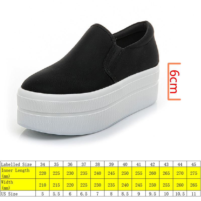Fujin 6cm Women's Canvas Shoes Breathable Slip on Fashion Breathable Casual Shoes Spring Autumn Winter Platform Slip Shoes Women