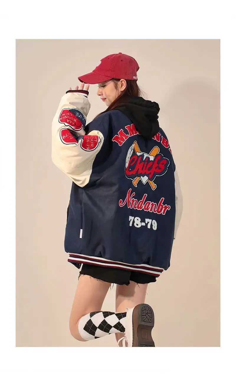 Men's Jackets Baseball uniform VINTAGE collage school team jacket mens bomber jacket embroidered oversized womens jacket patch work PU retro 90 Y