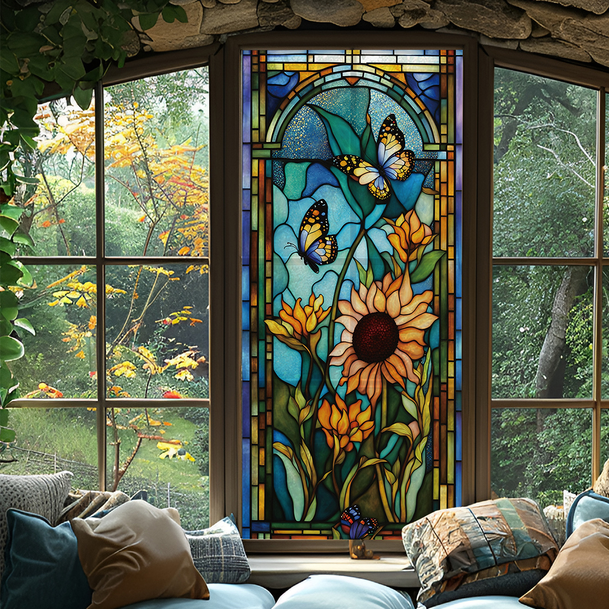 Frosted Glass Sheet with Vintage Flower Pattern - Perfect for DIY Projects and Home Decor
