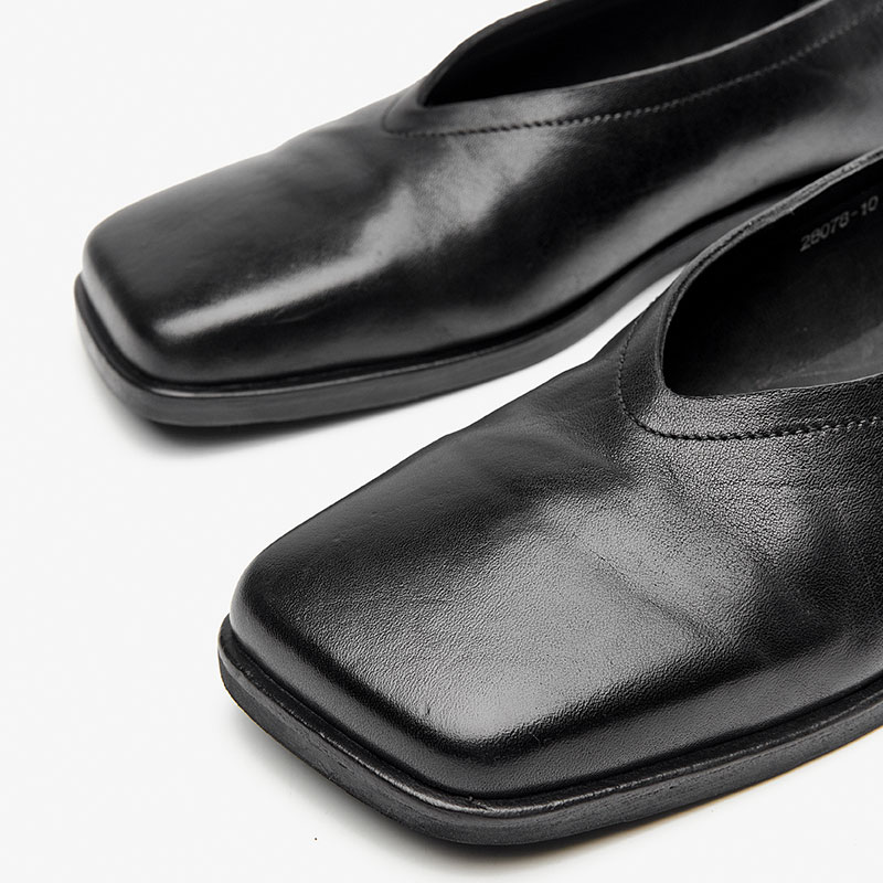 Chunky BeauToday Loafers Women Genuine Leather Slip On Horsehide Square Toe Lady Solid Flats Casual Shoes Handmade 28078 e3b3