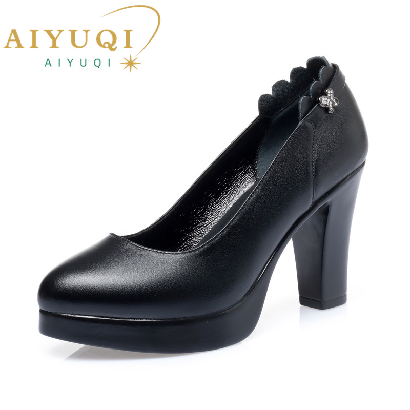 2025 NEW High heel AIYUQI New Genuine Leather Women Formal Large Size Platform Women s Office Shoes c s
