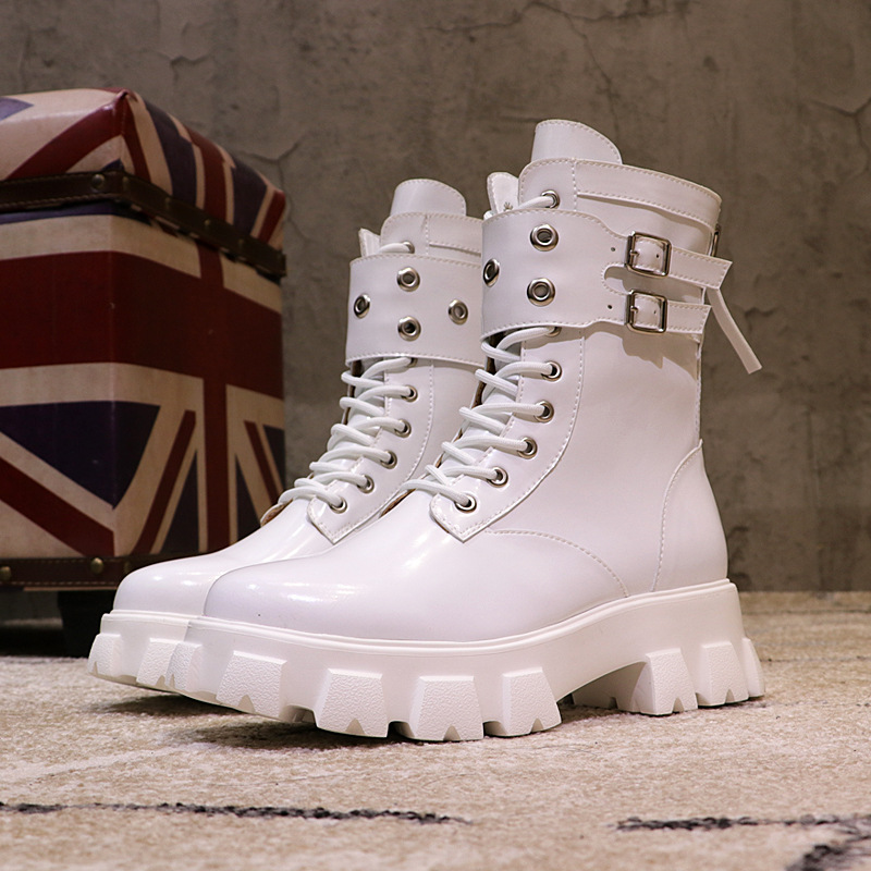 Women Mid-Calf Boots Fashion Candy Color Patent Leather Girl Shoes 2019 Winter Autumn High Heels Boots Woman Winter Botas Mujer