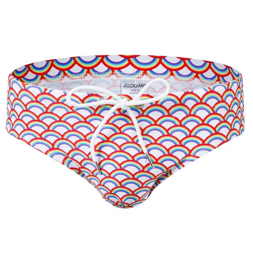 Jockmail Padded Mens Swimsuit Sexy Pocket Bulge Enhanced Push Up Cup Cueca Gay Swimsuit Calzoncillos Hombre Slip EnlargeW240717