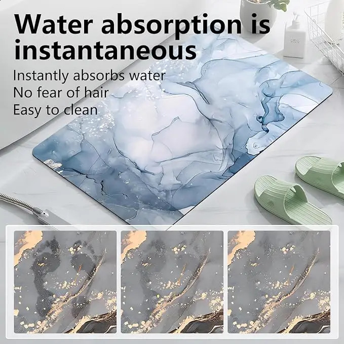 Diatomaceous Super Absorbent Toilet Carpet Bathroom Mat Earth Diatom Mud Bath Mat Door Mat Bathroom Rubber Bath Mat 240902