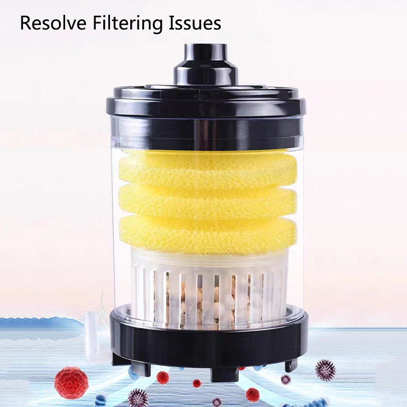 Aquarium Fish Poop Stool Toilet Manure Suction Filter Collector Fish Tank Biochemical Sponges With Media Balls Oxygen Increasing