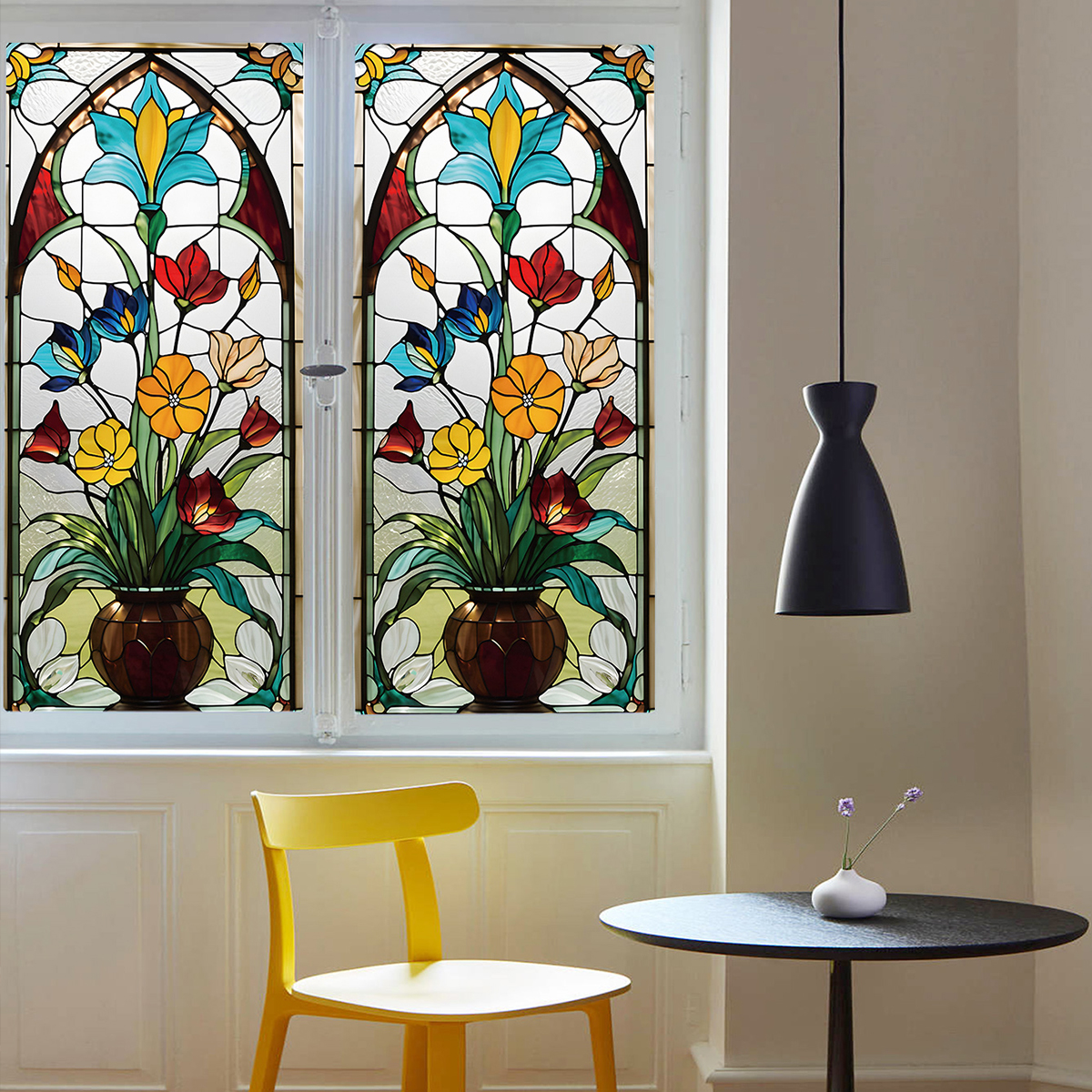 Vintage Style Flower-Patterned Frosted Glass Sheets Ideal for Crafts & Renovations