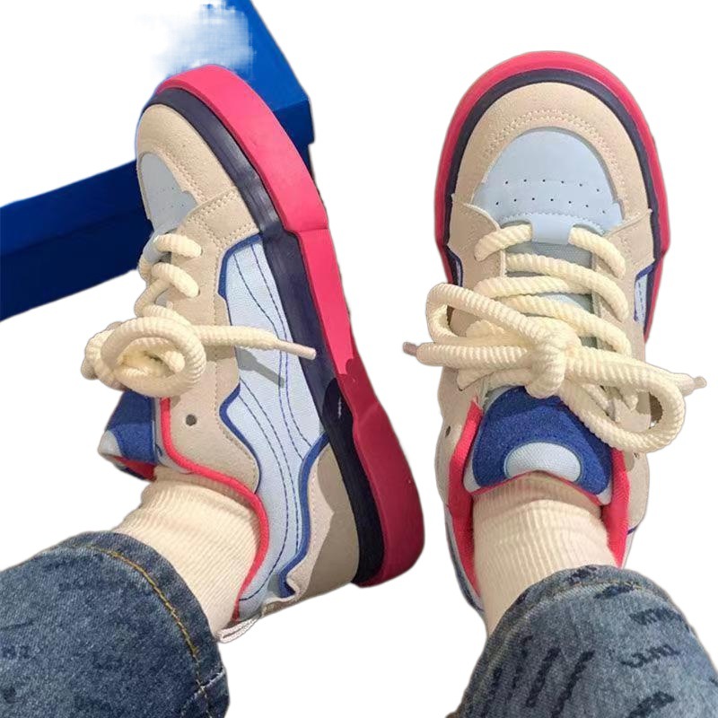 Women's versatile American niche thick soled non slip lightweight canvas shoes