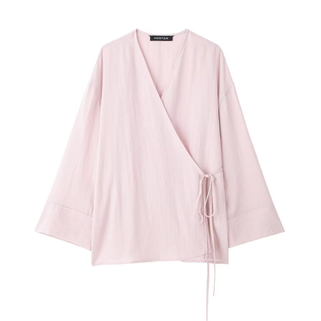 Summer New Womens Clothing Texture Double Breasted Kimono Style Outcoat+pants Fashion Set for Women