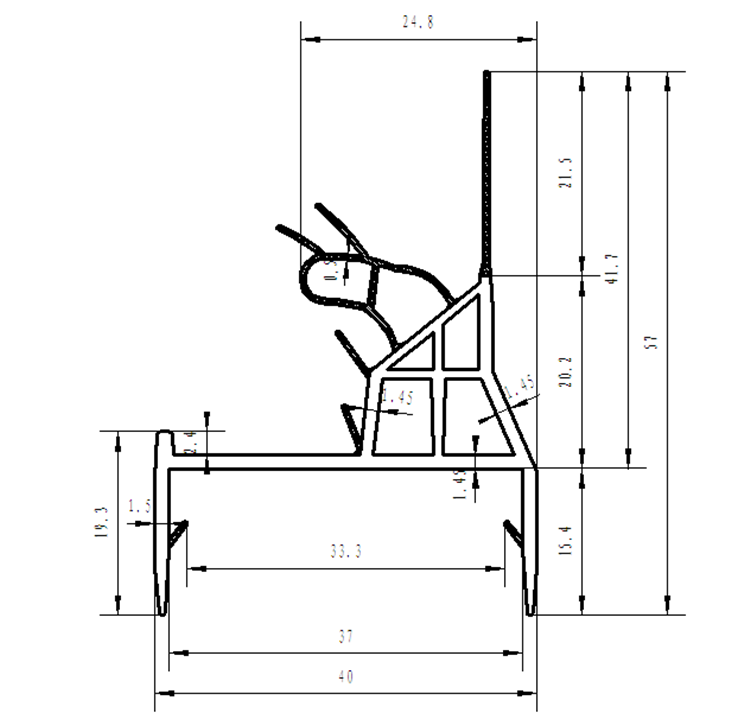 PVC soft and hard co-extrusion seal Container refrigerator doors and Windows car seal Decorative strip special-shaped seal