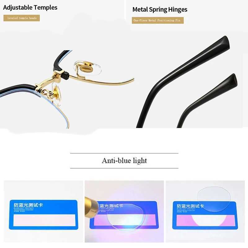 Anti Blue Light Blocking Lens Comfortable Mens Glasses Frame Myopia Reading Optics Prescription Myopia Hyperopia Glasses M240902
