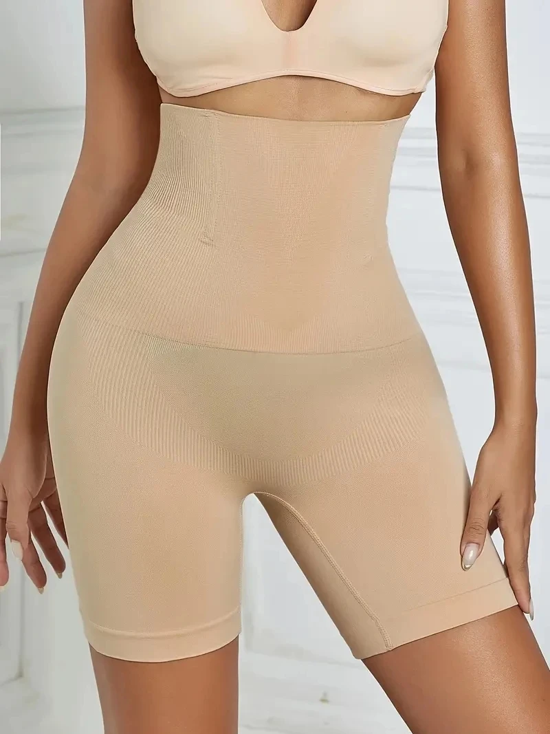 High Waist Shaping Boyshort Panties, Tummy Control Butt Lifting Slim Shorts, Women's Underwear Shapewear