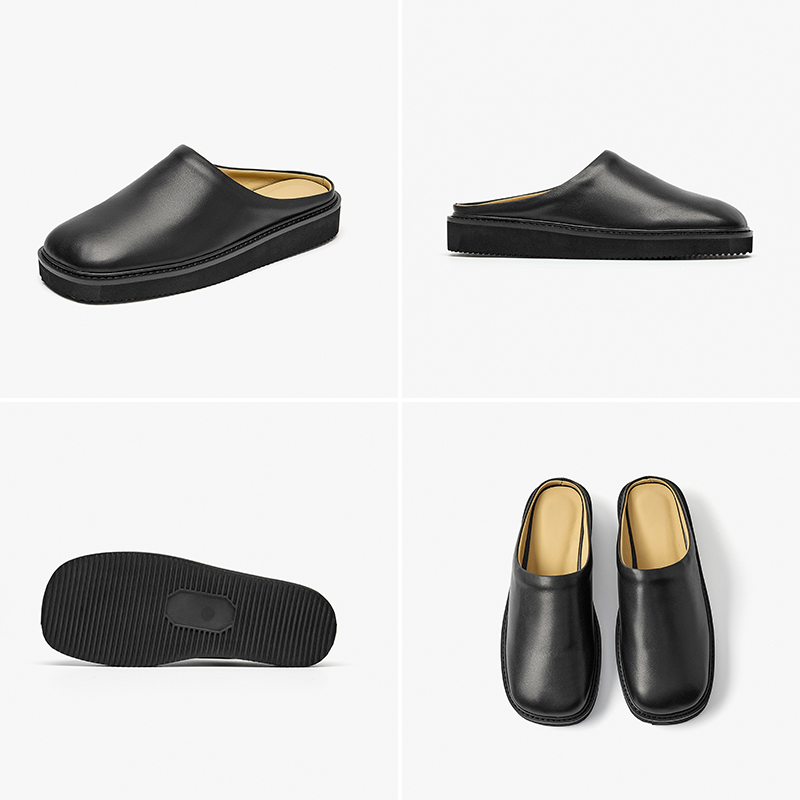 Summer BeauToday Mules New Women Genuine Calfskin Leather Round Toe Concise Outdoor Ladies Flat Slippers High Quality Handmade 36253 13ed